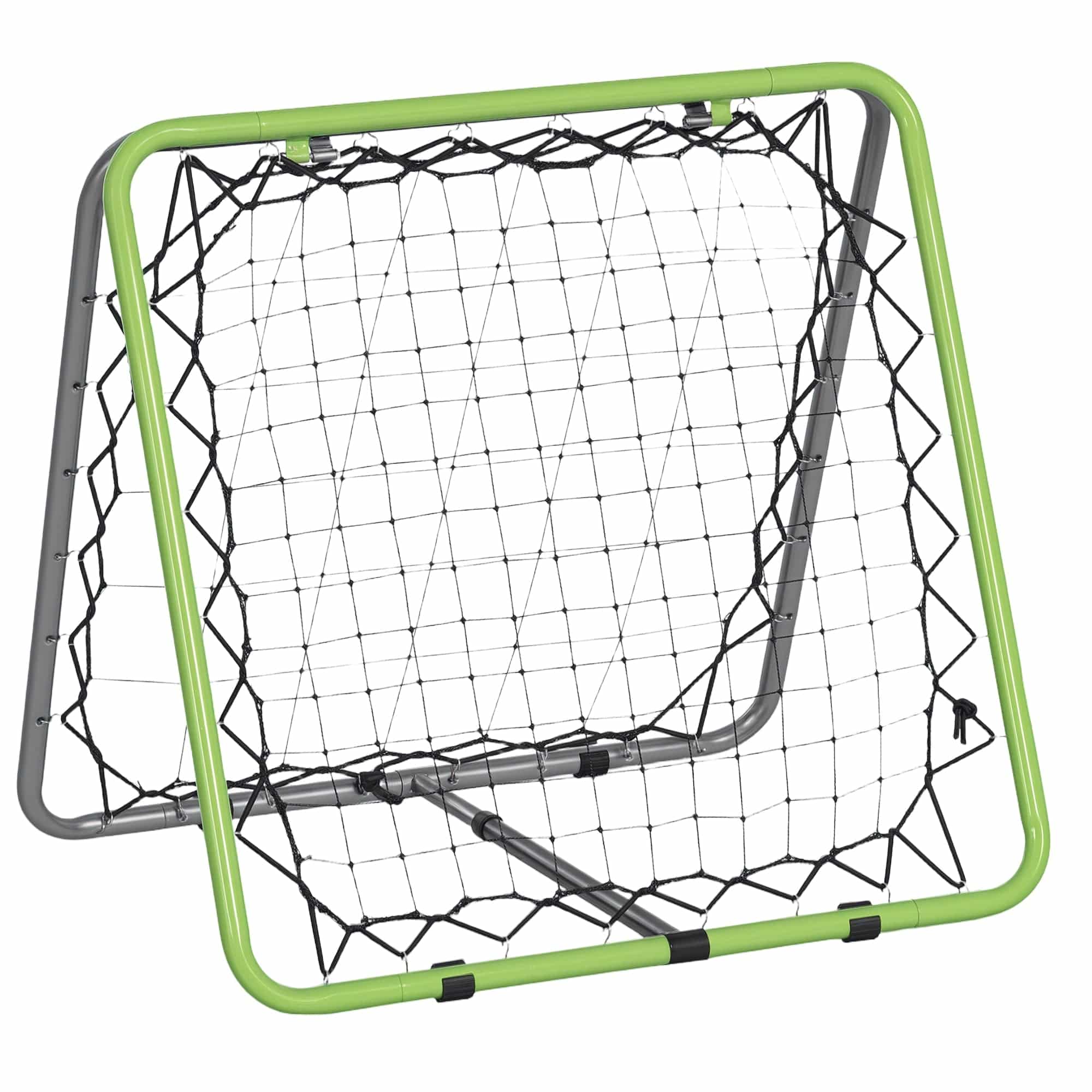 Fodbold-rebounder Kickback-mål Rebound-vægnet til baseball og basketball, dobbeltsidet rebound, justerbar i 5 positioner, metal, grøn og sort, 75 x 75 x 64 cm