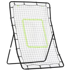 Rebounder til fodbold, reboundervæg, bærbar, med slagzone reboundnet kickback reboundvæg, fodboldmål til børn og unge, 75x126 cm, sort